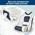 thumbnail image 1 of Acekid Premium Captain's Boat Seat with Thickened Padding & Armrests, High-Back Pontoon Seat, White/Blue, 1 of 8