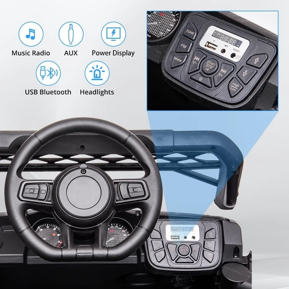 Acekid Ride Ons,Electric Ride On Car - Realistic Steering Wheel ...