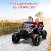 Acekid Ride on Car 24V Remote Control Powered Off-Road UTV Remote Control 4 Shock Absorbers Leather Seats Music L