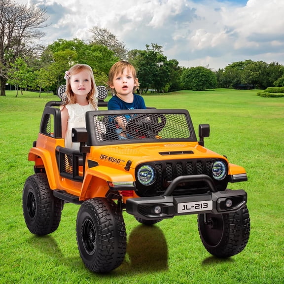 Acekid Ride on Car 24v Ages 3-8 2-Seater UTV Truck Remote Control Anti-Skid Tires Electric Toy Ages 3-8 LED Light