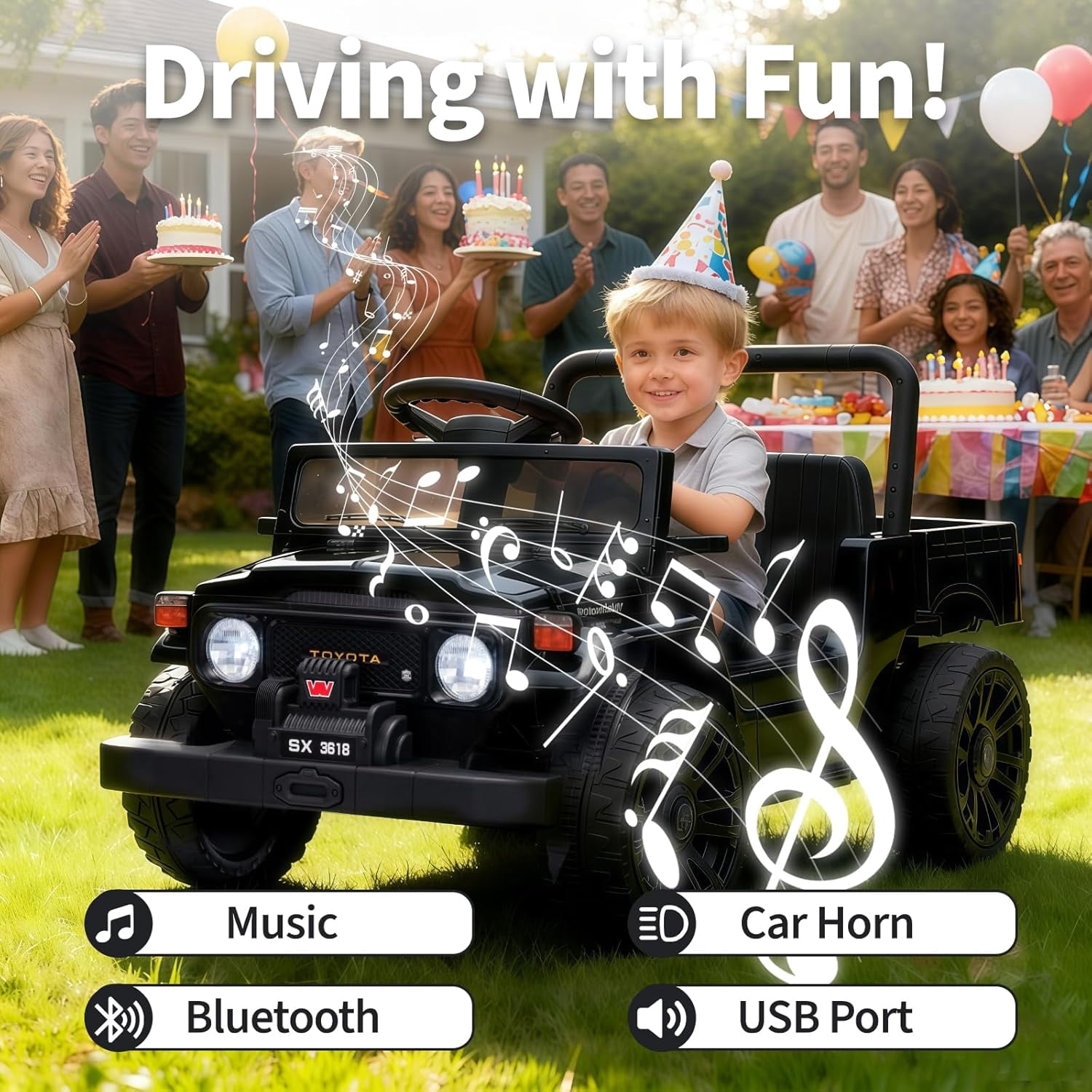 Acekid Ride on Toy 12V Electric Car Parent Remote Control Ride on Car ...