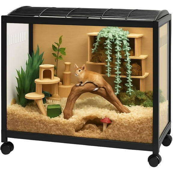 Acekid Stackable Metal Hamster Cage for Mice and Rats with Universal Wheels, Chew-Proof Dual Door, Small Animal Habitat
