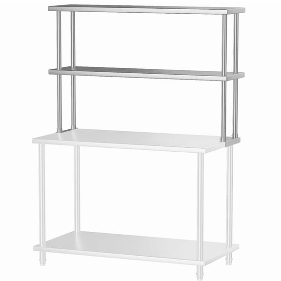 Acekid Stainless Steel Overshelf, Double Deck Overshelf for Work & Prep Table, 12"x30", 2 Tier Adjustable Commercial Countertop Shelf for Kitchen Restaurant