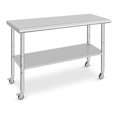 thumbnail image 1 of Acekid Stainless Steel Prep Table, 60x24 Inches, Kitchen Work Tables with Wheels, NSF Commercial Worktable for Restaurant and Home, 1 of 8