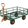 thumbnail image 1 of Acekid Steel Garden Cart with 10" Wheels, 500 Lbs Utility Wagon Cart with Removable Sides & 180° Rotating Handle for Garden, Lawn, Farm, Warehouse, Outdoor Use, 1 of 7
