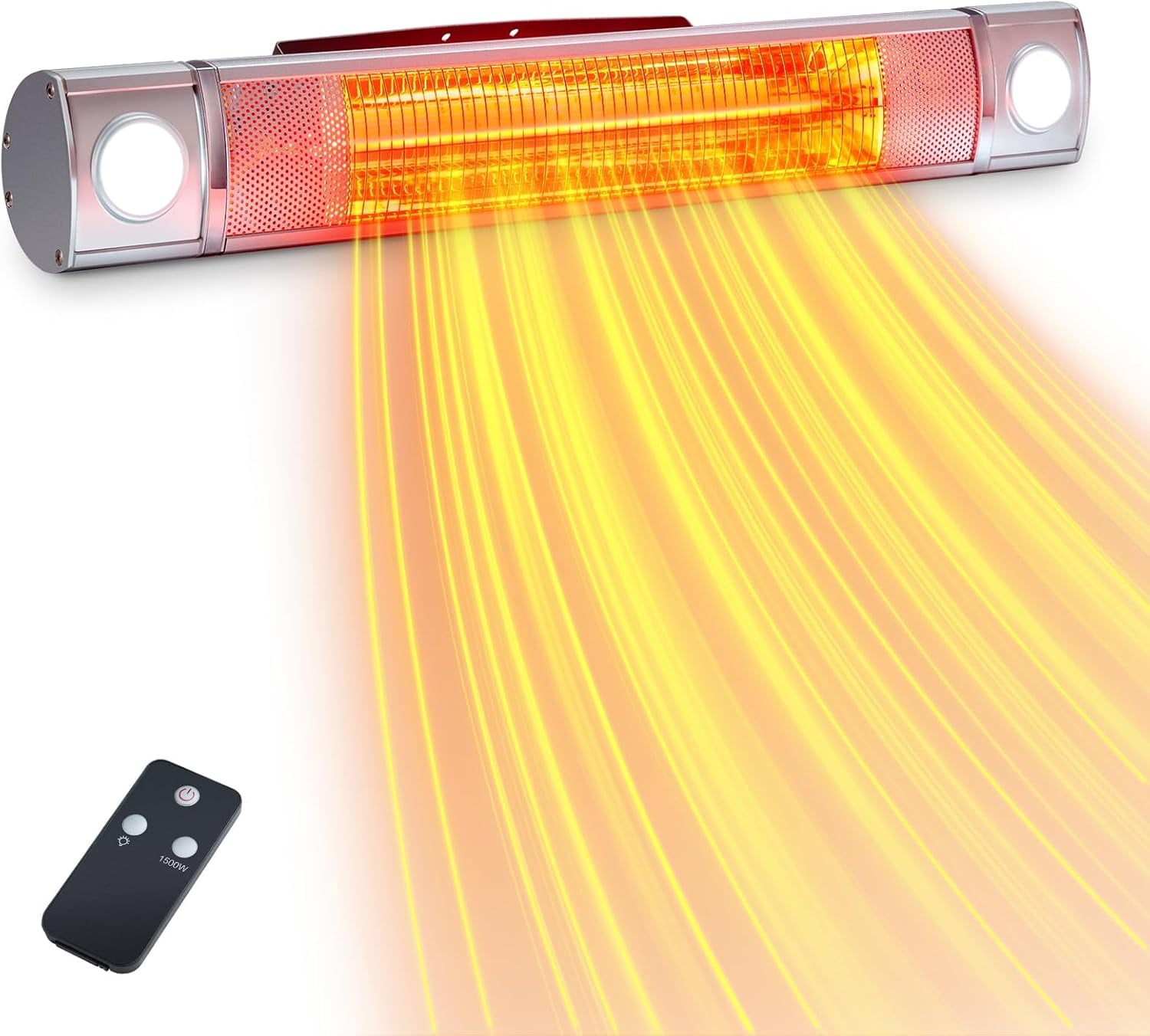 Acekid Wall-Mounted Electric Patio Heater, 1500W Infrared Hanging