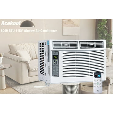 Acekool 6000btu Window Air Conditioner Units,Fast Cooling 250 Sq.ft. 115V Air Conditioner Window Unit with Remote Controlled,App Controlled,50db Low Noise,Small Ac Unit for Room Quick Installation