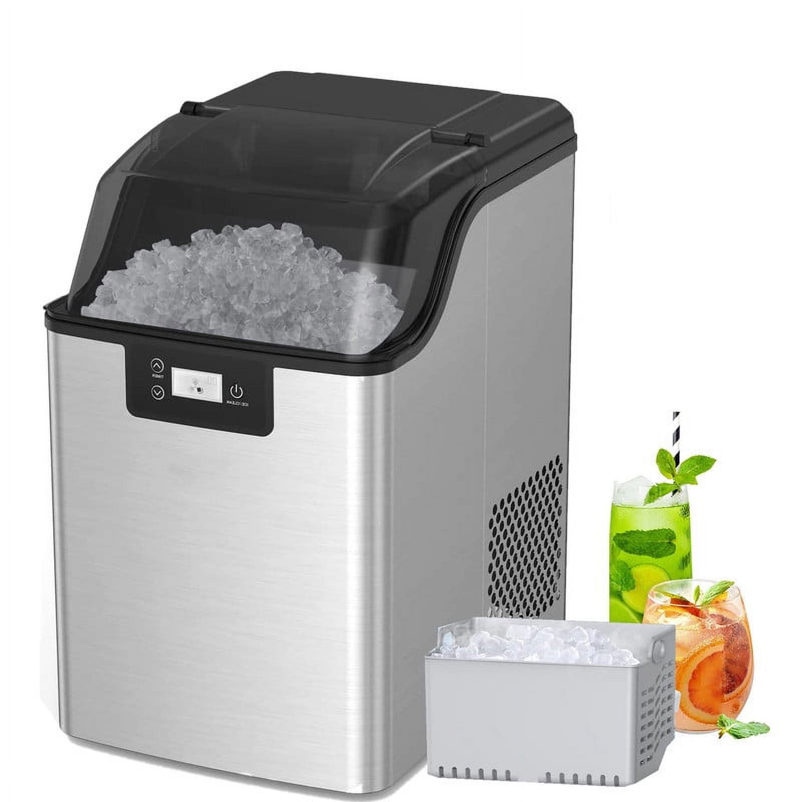 Nugget Ice Maker, Ice Makers Countertop, 26 Lbs/Day Tooth-Friendly Chewable  Ice with Ice Scoop and Basket, Self-Cleaning & One-Click Operation