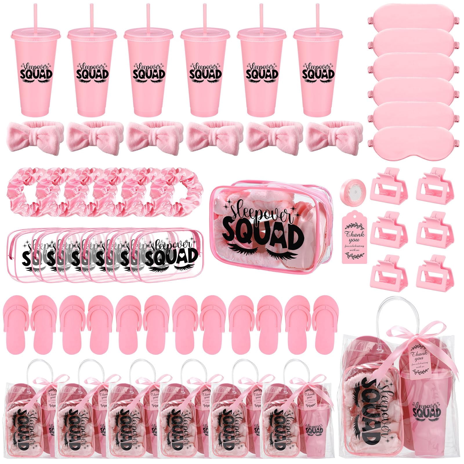 4442 56 Pcs Spa Sleepover Party Supplies for Girls, Slumber Party Supplies Slumber Party Favors for Sleepovers main image 2