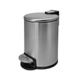 thumbnail image 1 of Acento Rondo Round Step Trash Can, 0.8 Gallon Compact Bathroom Waste Bin with Soft-Close Lid and Removable Liner Bucket, Brushed Stainless Steel, 1 of 10