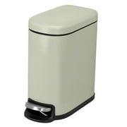 Acento 1.3 gal., Curved Rectangular Soft Close Premium Pedal Waste Bin Bedroom, Bathroom, Home and Office, Step On Trash Can, Sage Green