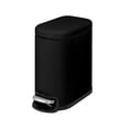 thumbnail image 1 of Acento Linea Slim Rectangular Step Trash Can, 1.3 Gallon Bathroom Waste Bin with Soft-Close Lid and Removable Inner Bucket, Soft Touch Black, 1 of 11