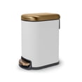 thumbnail image 1 of Acento Linea Slim Rectangular Step Trash Can, 1.3 Gallon Bathroom Waste Bin with Soft-Close Lid and Removable Inner Bucket, Soft Touch White, 1 of 11