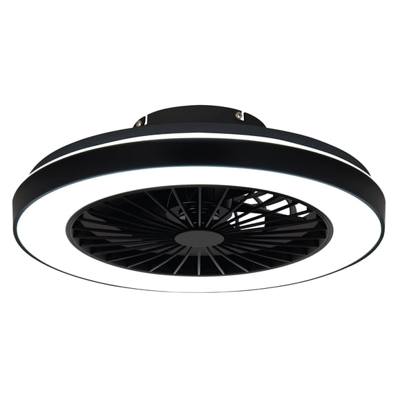Acento 19" Modern LED Fandelier Ceiling Fan with Light  Ultra-Quiet 6-Speed Reversible Motor, Dimmable 3CCT, Flush Mount Low Profile with Remote Timer, Bedrooms, Apartments, Offices, Living Spaces