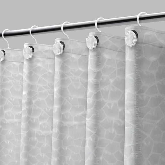 Acento 8-Gauge, 72" x 72" Black Large Metal Grommets Weighed Magnetic Hem PEVA Shower Liner in Frosted Black