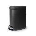 thumbnail image 1 of Acento Linea Slim Rectangular Step Trash Can, 1.3 Gallon Bathroom Waste Bin with Soft-Close Lid and Removable Inner Bucket, Matte Black, 1 of 11