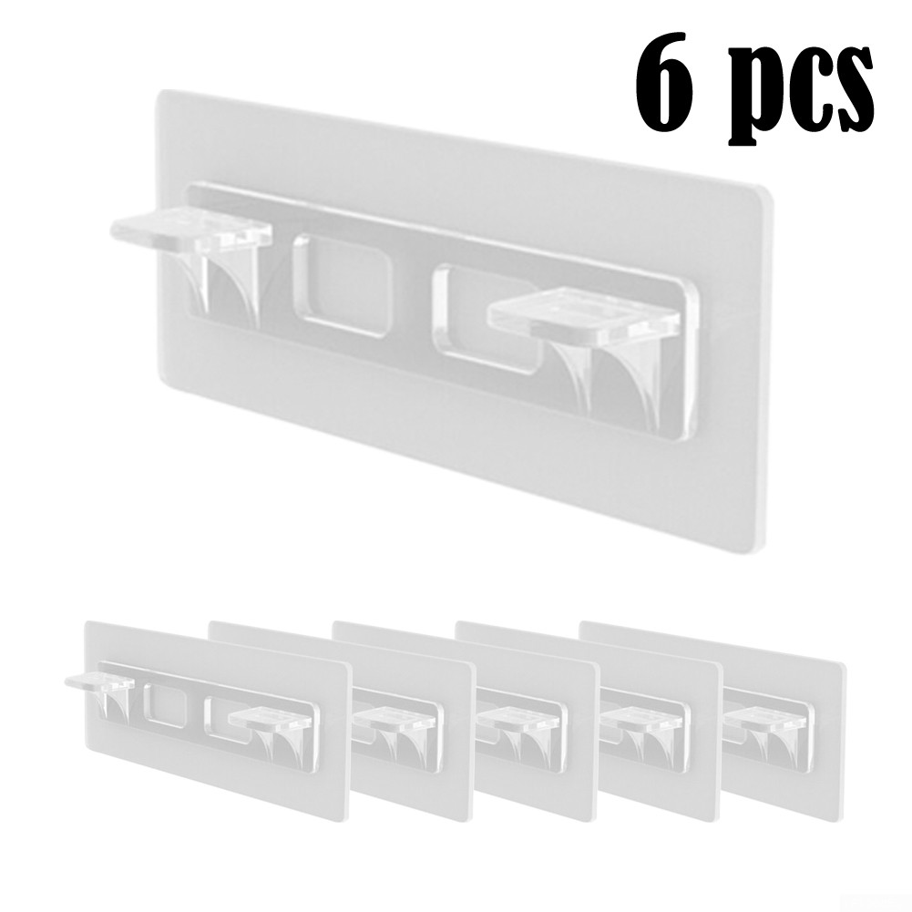 Aceovo 6X Shelf Support Hooks Closet Clip Adhesive Pegs Wall