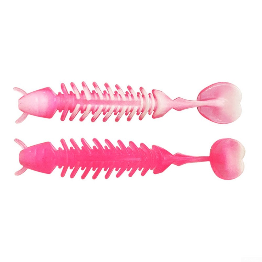 Aceovo About 640 Pcs Soft Larva Baits Worm Swimbait Double Color