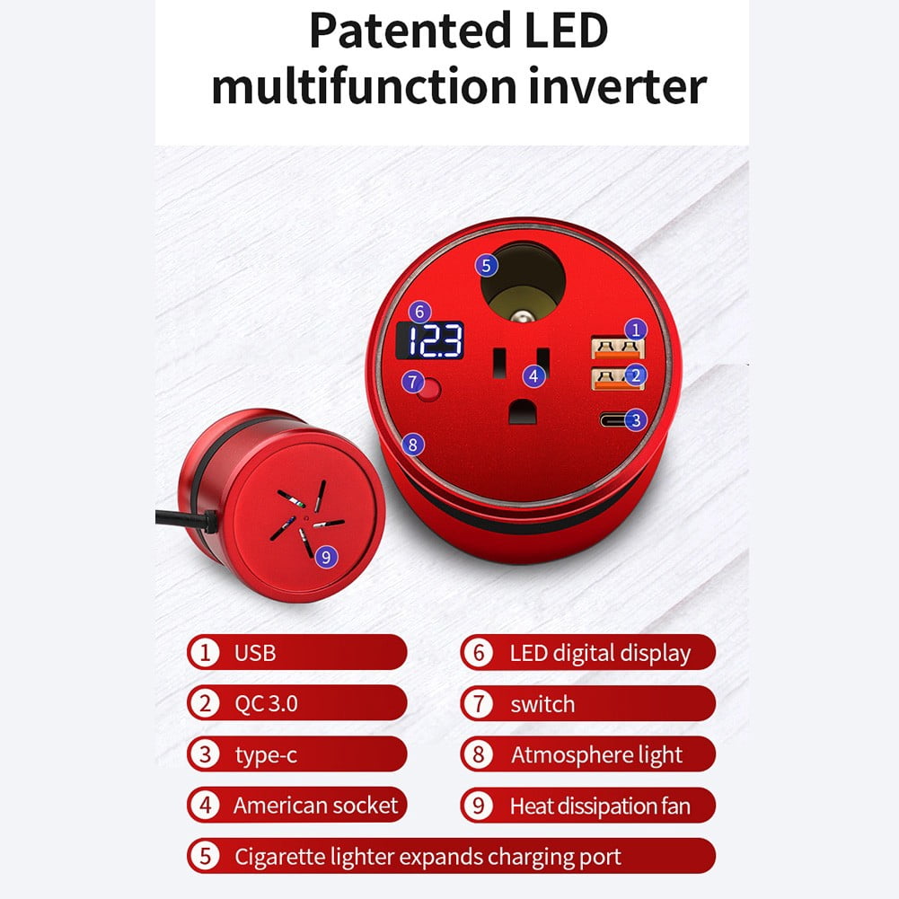 Aceovo Car inverter 12v to 110v Mini Charging Converter 150W High Power Socket