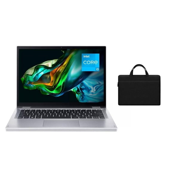 Acer 14" WUXGA Spin 3 Touchscreen Convertible 2-in-1 Laptop | intel Core i3-N305 | Intel UHD Graphics |Built-In Webcam|Silver| 8GB RAM DDR5 | 512GB SSD | Windows 11 S |Bundle with Black Bag