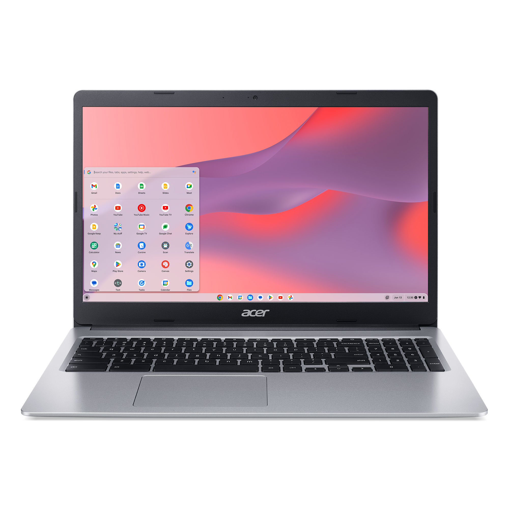 Acer 315 Chromebook, 15.6" FHD IPS Touchscreen Display, Intel Celeron N4020, 4GB RAM, 64GB eMMC, Bluetooth 5.0, Chrome OS, Silver, CB315-3HT-C5D3 - image 1 of 9