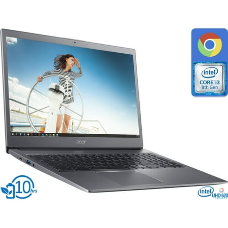 Acer 715 Chromebook, 15.6" IPS FHD Display, Intel Core i3-8130U Upto 3.4GHz, 4GB RAM, 128GB eMMC, DisplayPort over USB-C, Card Reader, Wi-Fi, Bluetooth, Chrome OS (NX.HB3AA.007)