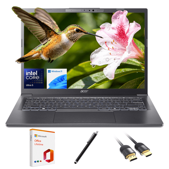 Acer Aspire 14" FHD Touchscreen Laptop, Intel Core Ultra 5 226V, Intel ARC 130V,16GB DDR5 RAM, 512GB SSD, AI Copilot+ Business Laptop PC, Win 11 Pro, Wi-Fi 6E, w/HDMI Cable/Pen,with Lifetime Office