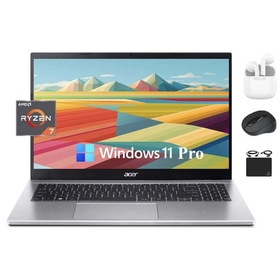 Acer Aspire 2024 Flagship Business Laptop, 15.6" FHD IPS Display, 8-Core AMD Ryzen 7 5700U Processor, 16GB RAM, 1TB SSD, RJ-45, Wi-Fi 6, Webcam, Long Battery, Windows 11 Pro +HubxcelAccessory