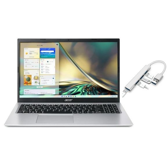 Acer Aspire 3 15.6 FHD Display | Intel Core i7-1165G7 2.8 GHz | Intel Iris Xe Graphics|WiFi |Bluebooth | Silver | 8GB RAM | 512GB SSD | Windows 11 Home | Bundle with USB 3.0 Hub