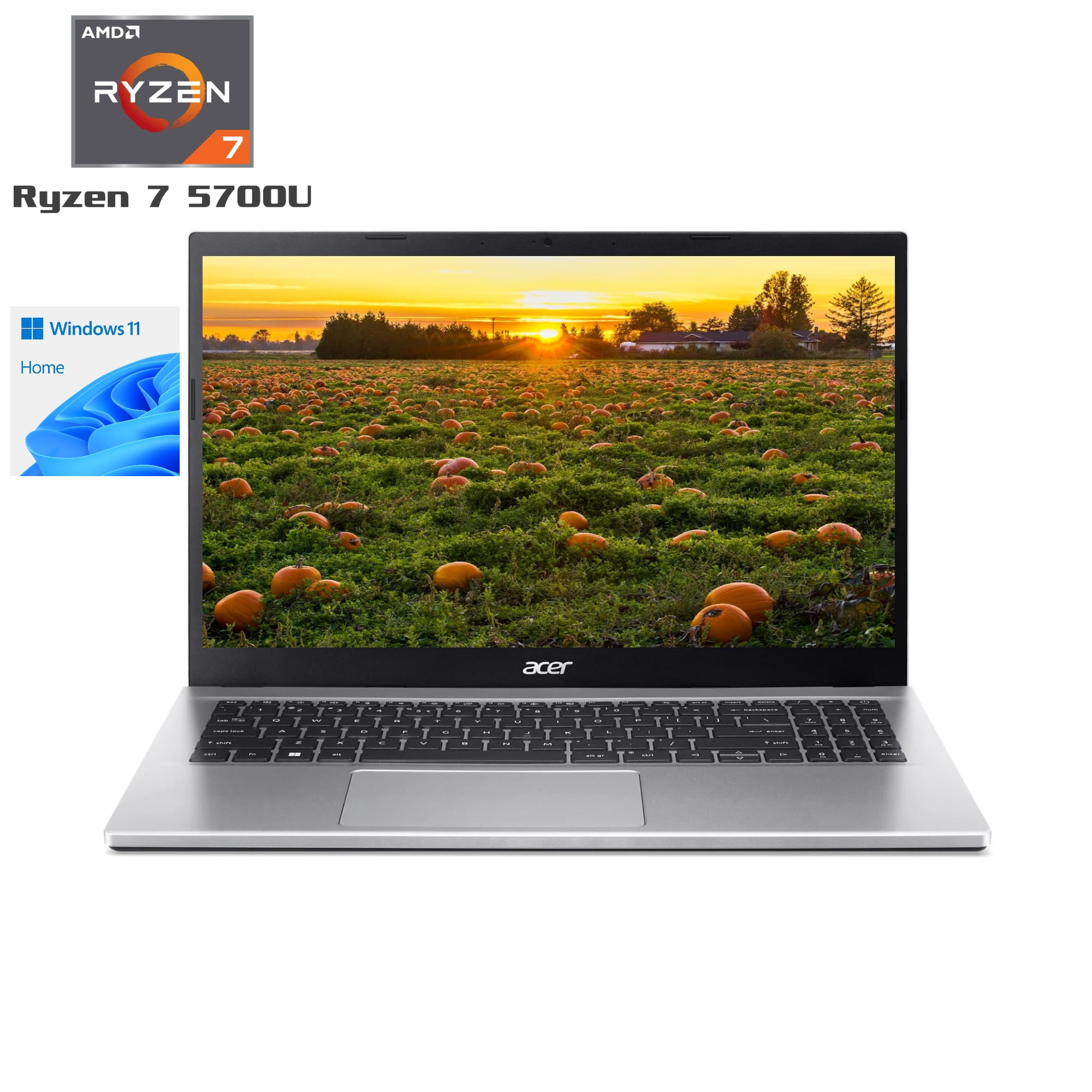 Acer Aspire 3 15.6 inch Laptop AMD Ryzen 75700U 8GB RAM 512GB SSD Pure Silver