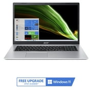 Acer Aspire 3, 17.3" Full HD IPS Display, 11th Gen Intel Core i5-1135G7, Intel Iris Xe Graphics, 8GB DDR4, 256GB NVMe SSD, Silver, Windows 10, A317-53-57FK
