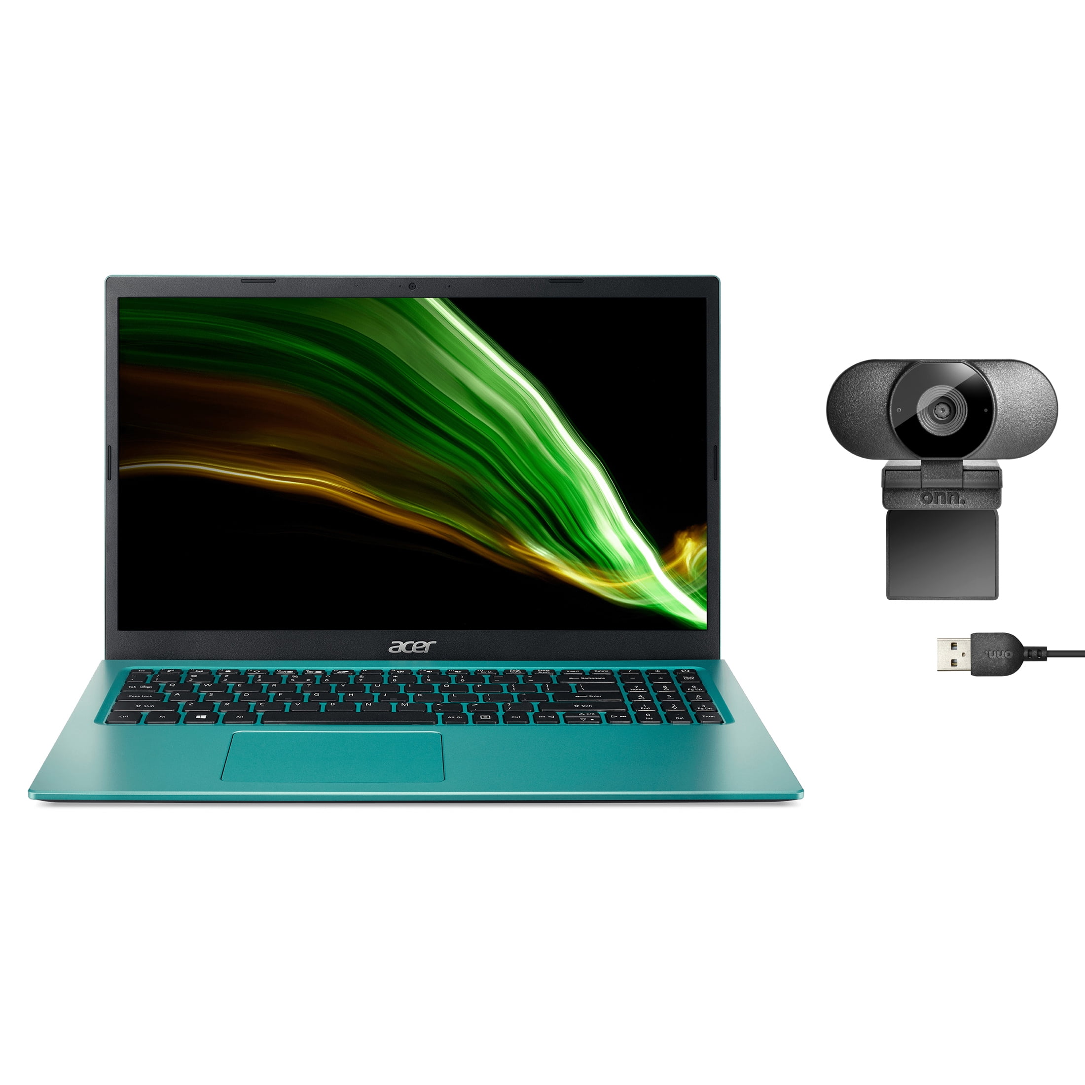 onn. Display, 4GB and Aspire 1115G4, and 128GB Autofocus Windows Black Core 3 A315-58-34DA, Webcam Gen Acer with 15.6\