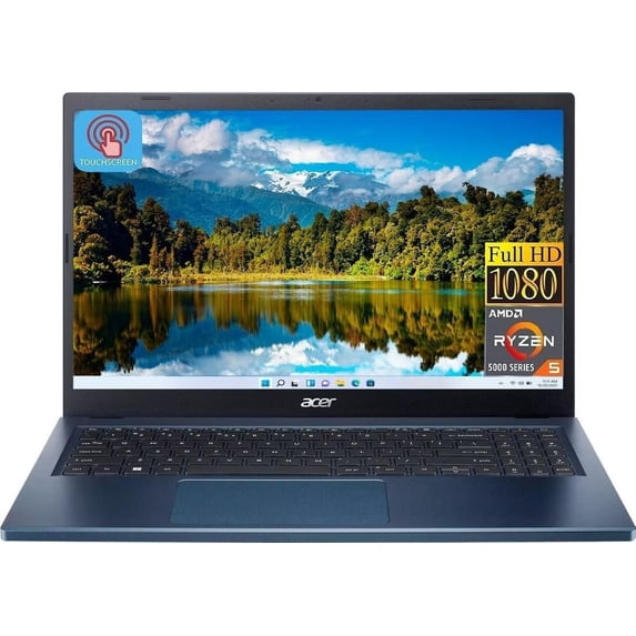 Acer Aspire 3 Laptop, 15.6” FHD IPS Touchscreen Display, AMD Ryzen 5 7520U Processor (Beats i7-1165G7), 8GB RAM, 2TB SSD, AMD Radeon Graphics, Wi-Fi 6, Windows 11 Home, Steam Blue