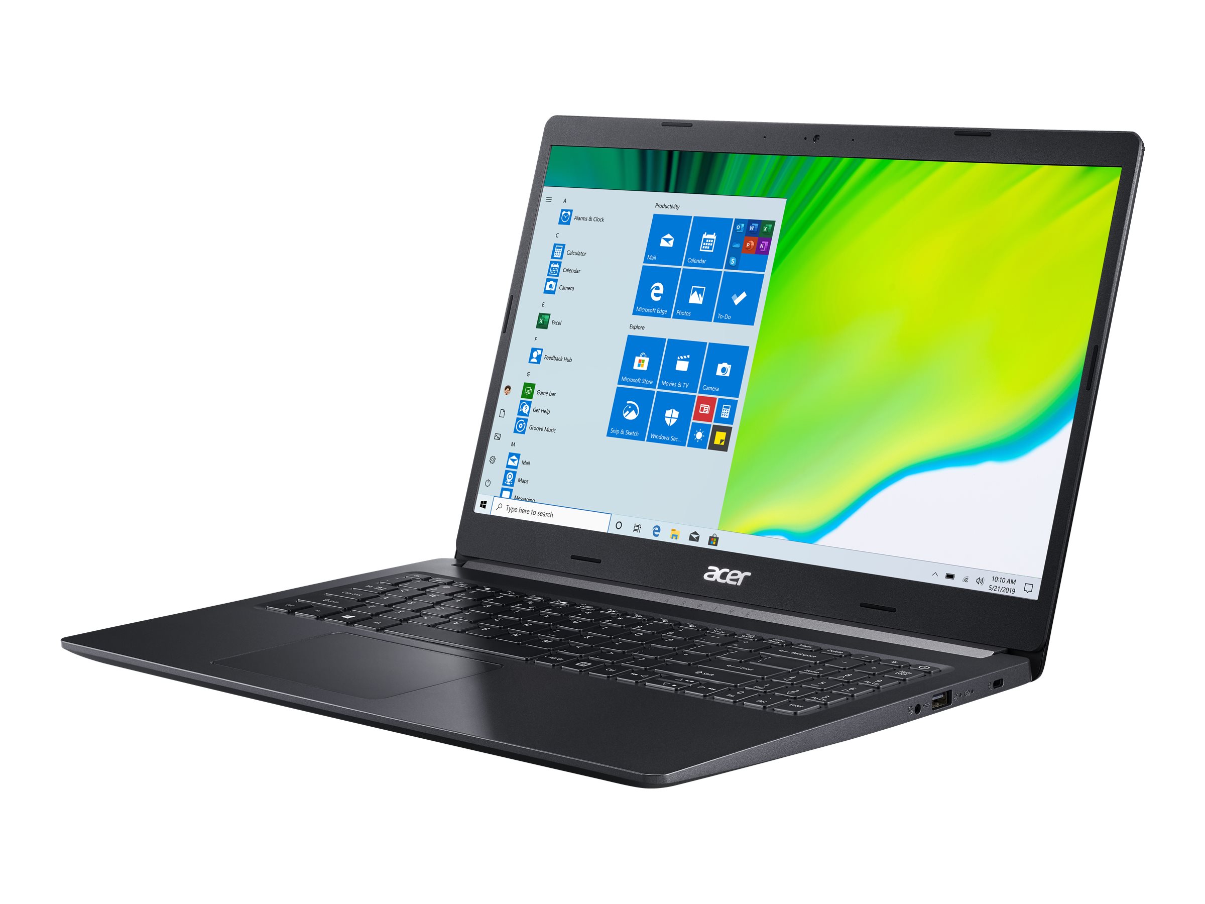 Acer Aspire 5 A515-44-R4M5 - AMD Ryzen 5 4500U / 2.3 GHz - Win 10 Home 64-bit - Radeon HD - 8 GB RAM - 512 GB SSD - 15.6" 1366 x 768 (HD) - Wi-Fi 5 - charcoal black - kbd: US Intl - image 1 of 10