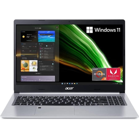 Acer Aspire 5 Laptop, 15.6" Full HD IPS Display, AMD 3350U, Quad-Core, AMD Radeon Vega 6 Graphics, 8GB DDR4 RAM, 256GB PCIe SSD, WiFi 6, Backlit KB, Windows 11 in S Mode, Cefesfy