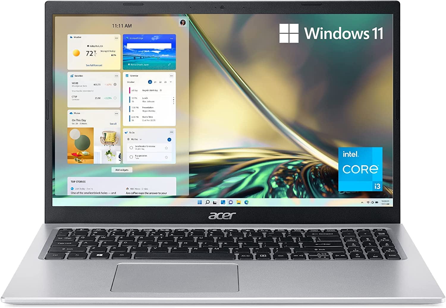 Acer Aspire 5 Slim Laptop, 15.6 inch Full HD IPS Display, Intel Core i3-1115G4(Beat i5-1035G4, Up to 4.1GHz) Processor, 4GB DDR4, 128GB PCIe SSD, WiFi 6, USB, Webcam, Windows 11 Home in S, Cefesfy