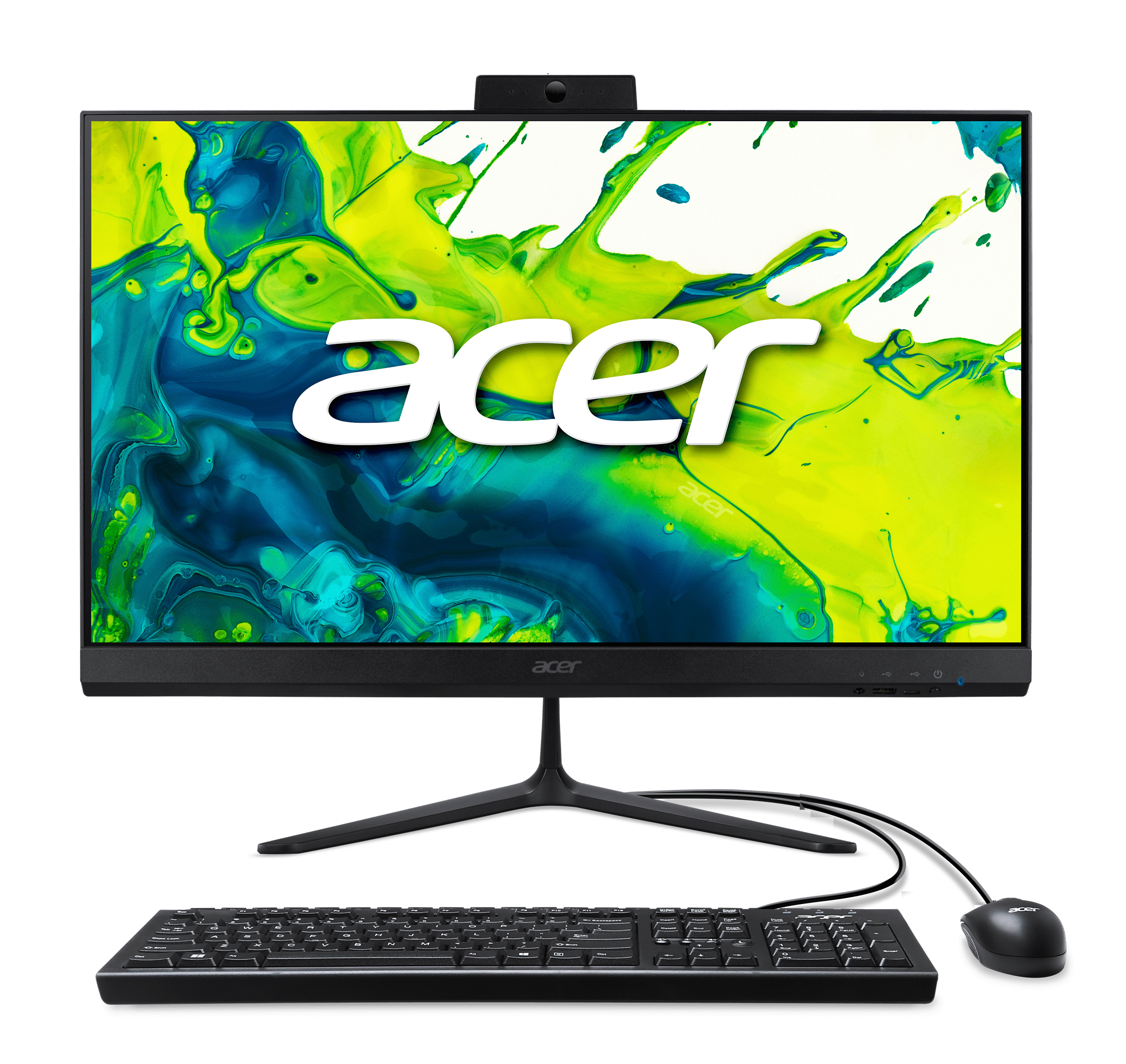 Acer Aspire C27-2G-UR18 AIO Desktop, 27 Full HD IPS 120Hz Display, AMD Ryzen 5 7430U, AMD Radeon Graphics, 16GB RAM, 512GB NVMe SSD, Black