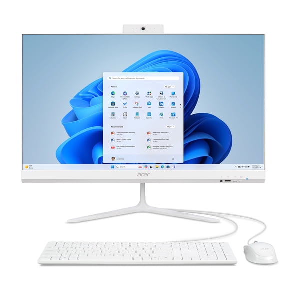 Acer Aspire C24 All-In-One Desktop, 23.8 FHD IPS 120Hz Display, AMD Ryzen 3 30 Processor, AMD Radeon Graphics, 8GB RAM, 256GB SSD, White, C24B-GMDCR-UWR3