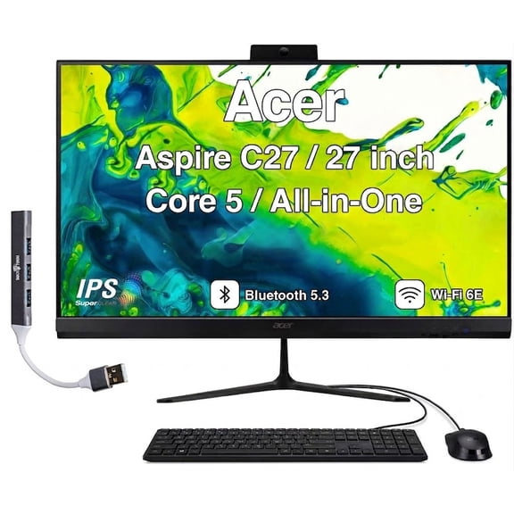 Acer Aspire C27 Core 5 120U 8GB 512GB 27 FHD 120Hz AIO Win11P w/USB Hub