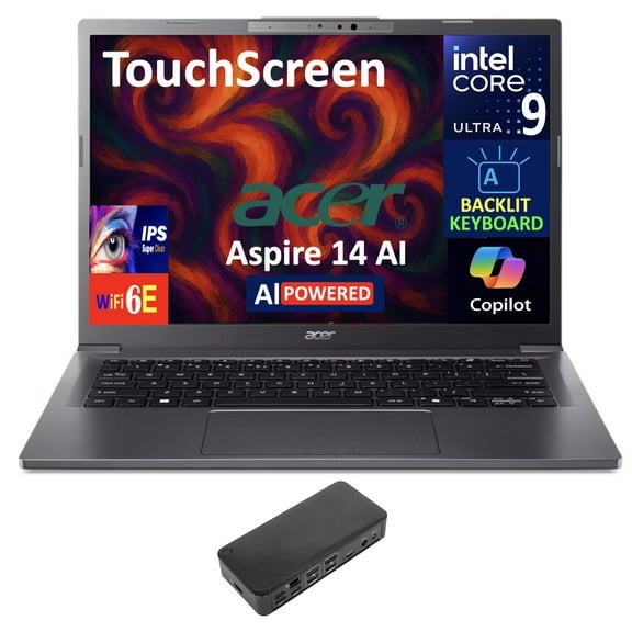 Acer Aspire Creator Laptop 14.0in Touchscreen IPS WUXGA Display (Intel Ultra 9-288V, 32GB LPDDR5X, 4TB PCIe SSD, Intel Arc 140V, Backlit KB, 2 Thunderbolt 4, WiFi 6E, Webcam, Win 11 Home) w/USB-C Dock