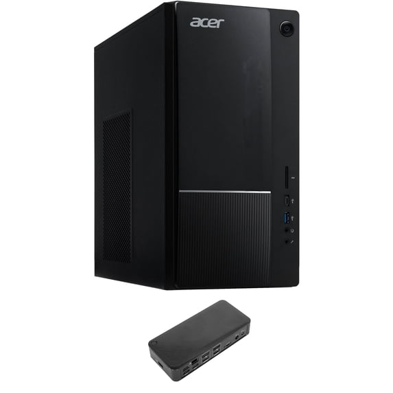 Acer Aspire Home/Business Desktop (Intel i5-14400 10-Core, Intel UHD 730, 16GB DDR5 4800MHz RAM, 2TB PCIe SSD, Wifi, Bluetooth, Win 11 Home) with USB-C Dock