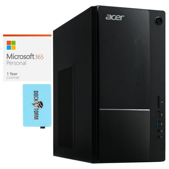 Acer Aspire Home/Business Desktop (Intel i5-14400 10-Core, Intel UHD 730, 16GB DDR5 4800MHz RAM, 512GB PCIe SSD, Wifi, Bluetooth, Win 11 Home) with Microsoft 365 Personal , Dockztorm Hub