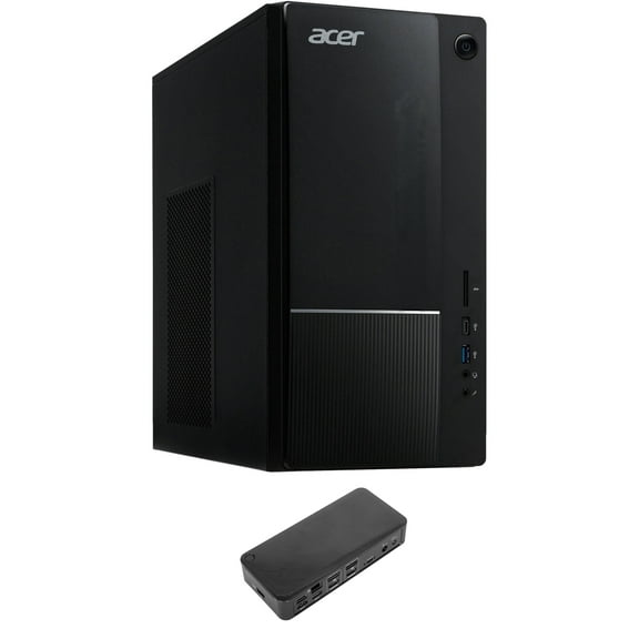 Acer Aspire Home/Business Desktop (Intel i5-14400 10-Core, Intel UHD 730, 8GB DDR5 4800MHz RAM, 1TB PCIe SSD, Wifi, Bluetooth, Win 10 Pro) with USB-C Dock