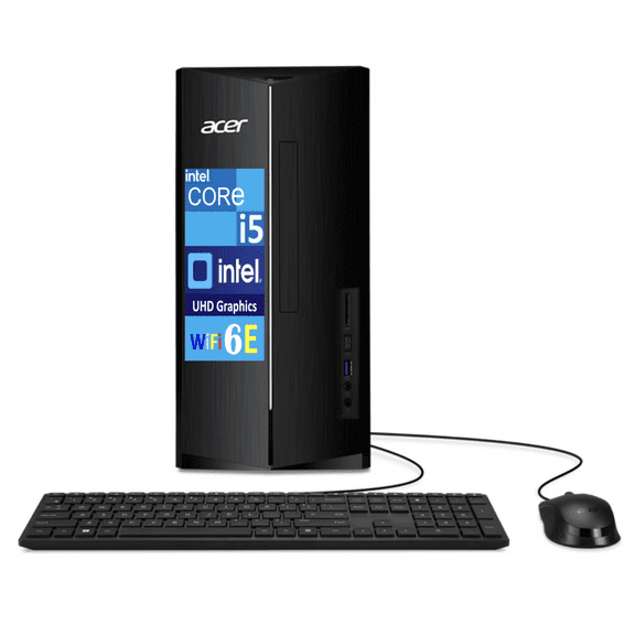 Acer Aspire School & Business Desktop (Intel i5-14400, 16GB DDR5, 2TB PCIe SSD, Intel UHD, 300W PSU, WiFi 6E, Bluetooth 5.3, RJ-45, 2 HDMI, Win 11 Home)