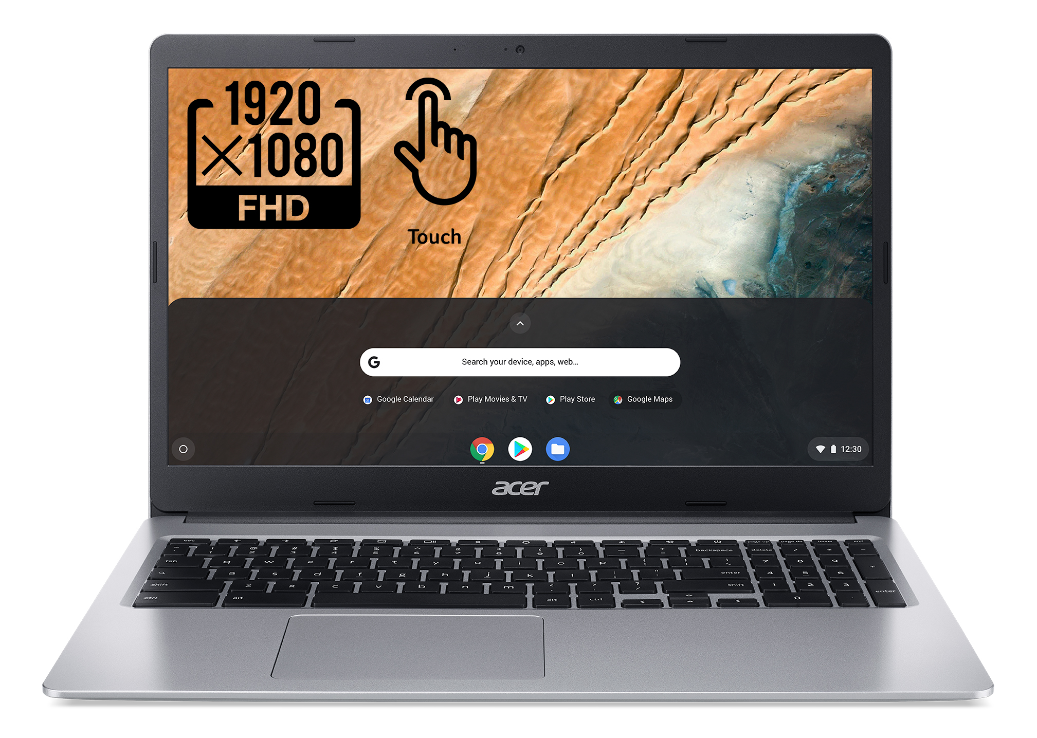 Acer Chromebook 315, 15.6" Full HD 1080p IPS Touchscreen Display, Intel Celeron N4020, 4GB LPDDR4, 64GB eMMC, CB315-3HT-C6XF (Google Classroom Ready) - image 1 of 8