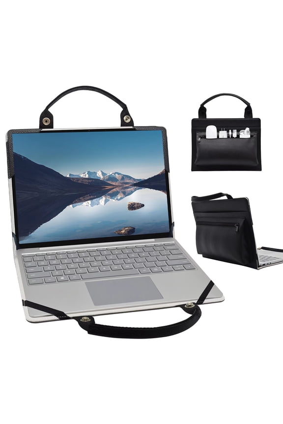 Acer Chromebook 315 CB315-4H Laptop Sleeve, Leather Laptop Case for Acer Chromebook 315 CB315-4H with Accessories Bag Handle (Black)