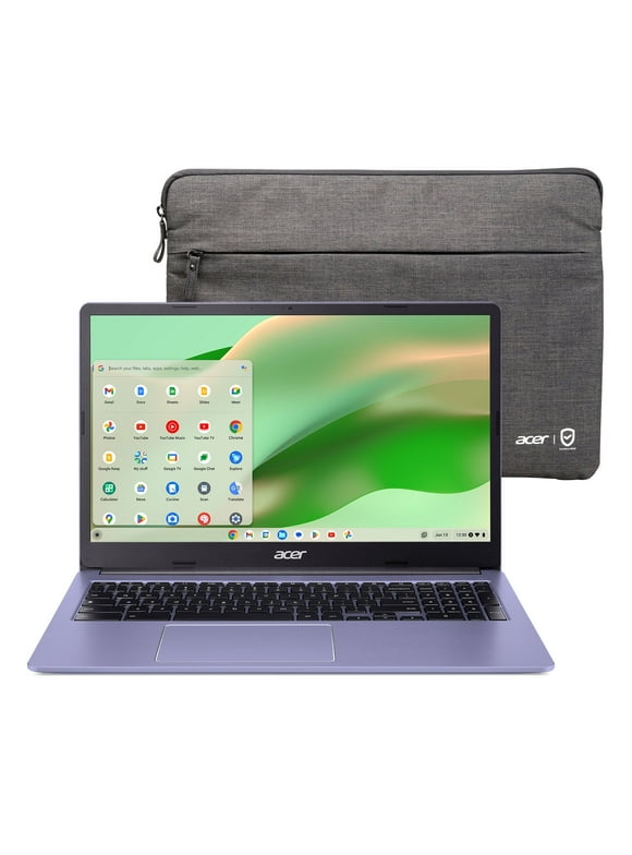 Acer Chromebook 315, Intel Celeron N4500, 15.6" Full HD Display, 4GB LPDDR4X, 64GB eMMC, Moonstone Purple, Chrome OS, CB315-4H-C0VN with Protective Sleeve