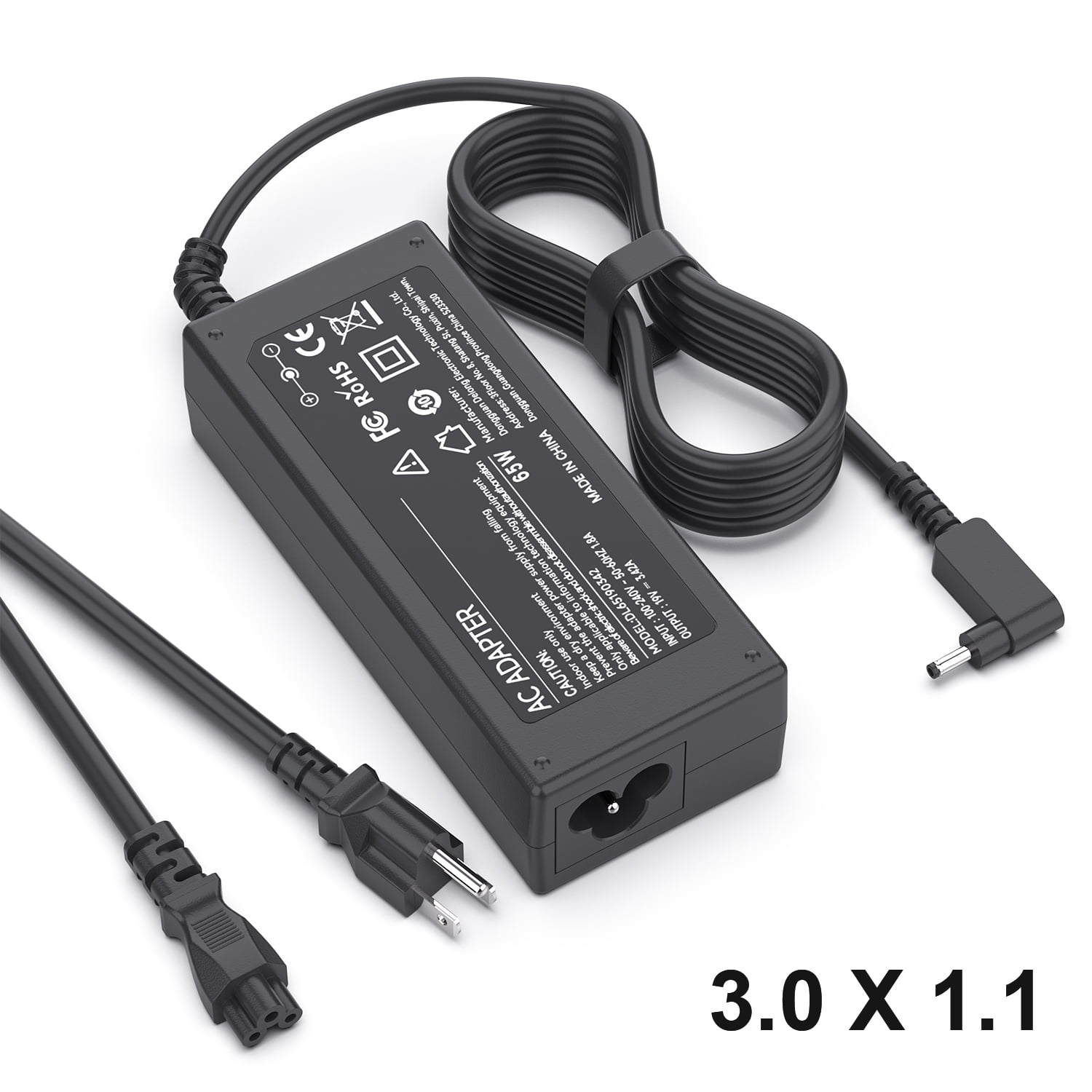 Acer Chromebook Power Cord, 65W 19V 3.42A Laptop Charger, Aspire Supply for C720 C720P