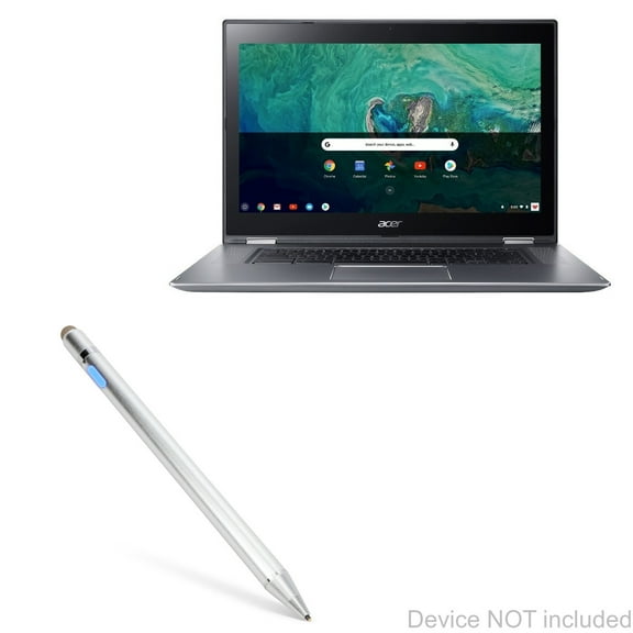 Acer Chromebook Spin 15 (CP315) Stylus Pen, BoxWave [AccuPoint Active Stylus] Electronic Stylus with Ultra Fine Tip for Acer Chromebook Spin 15 (CP315) - Metallic Silver