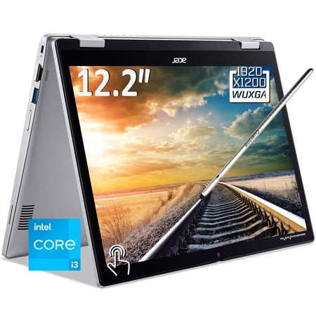 Acer Chromebook Spin 312 2-in-1 Laptop, 12.2" FHD+ 1920 x 1200 IPS LCD Touchscreen, Intel Core i3-N305, Wi-Fi 6E, 1080p Camera, Stylus Pen, Chrome OS (8GB DDR5 RAM | 128GB eMMC)